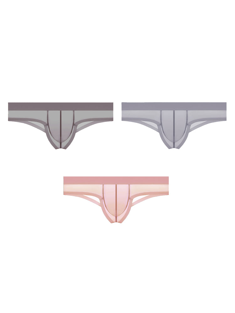 3 Pack Men's Ice Silk Breathable Seamless Comfort Stretch Fit Low-Rise Bikini | dmunderwear detail image 8