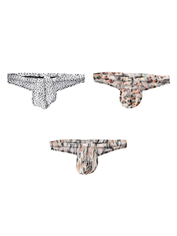 3 Pack Men's Ice Silk Comfy Waistband Low-Rise Sexy Stretch Thong | dmunderwear detail image 17