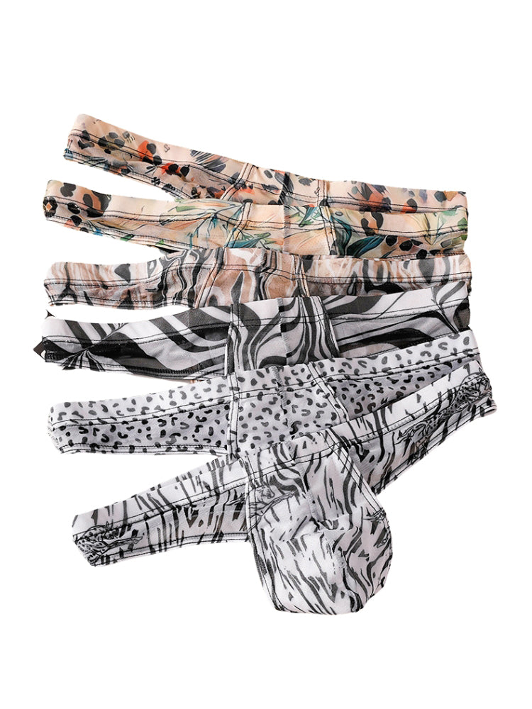 3 Pack Men's Ice Silk Comfy Waistband Low-Rise Sexy Stretch Thong | dmunderwear detail image 9
