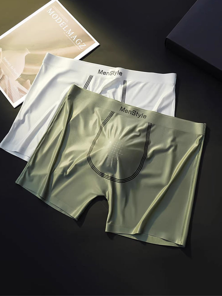 3 Pack Men's Ice Silk Full-Coverage Antibacterial Mid-Rise Boxer Briefs | dmunderwear detail image 18
