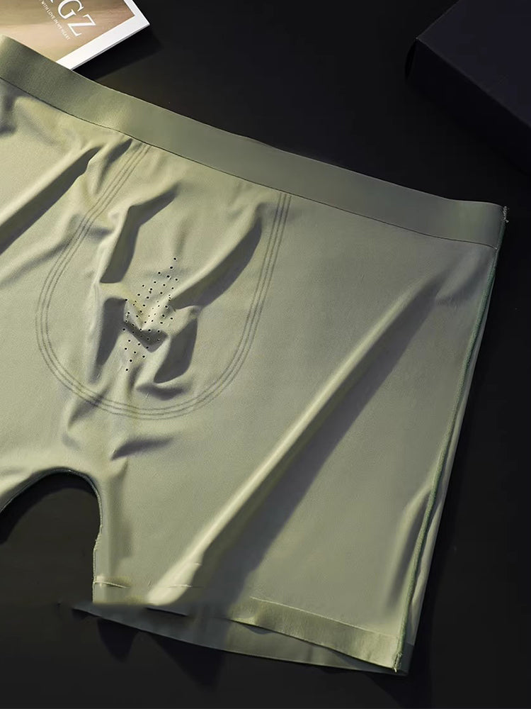 3 Pack Men's Ice Silk Full-Coverage Antibacterial Mid-Rise Boxer Briefs | dmunderwear detail image 19