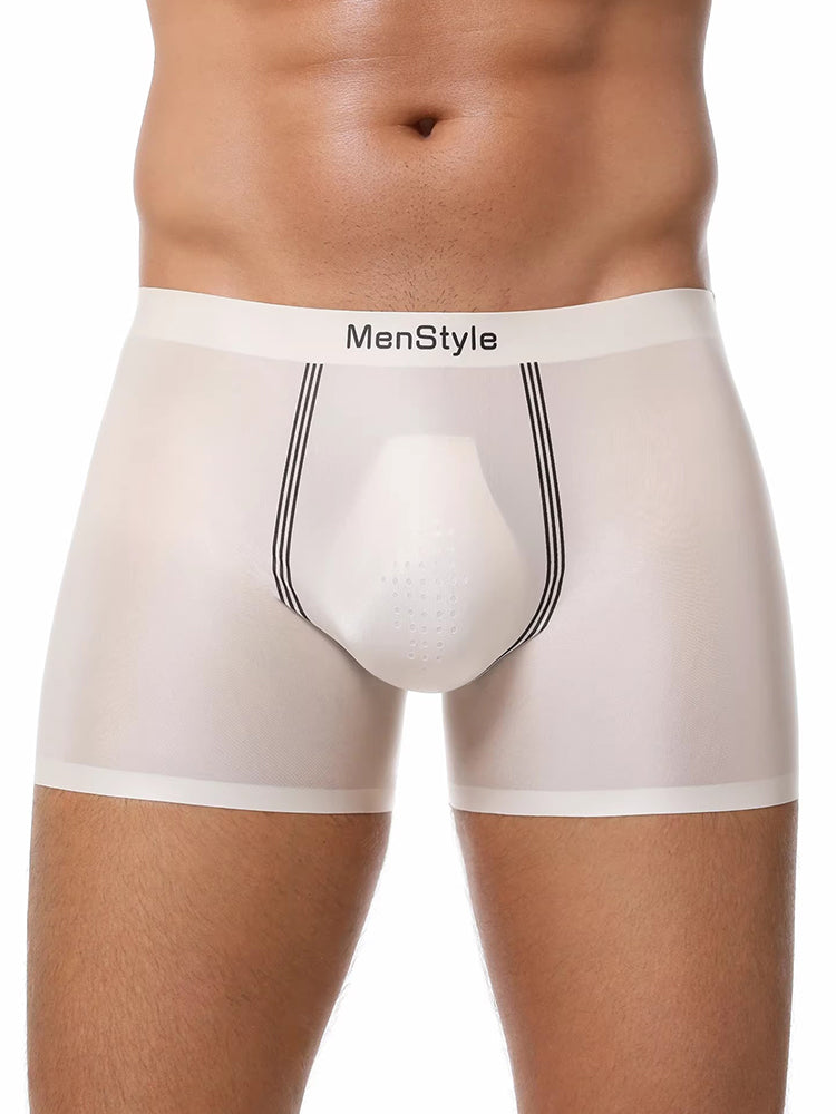 3 Pack Men's Ice Silk Full-Coverage Antibacterial Mid-Rise Boxer Briefs | dmunderwear detail image 3