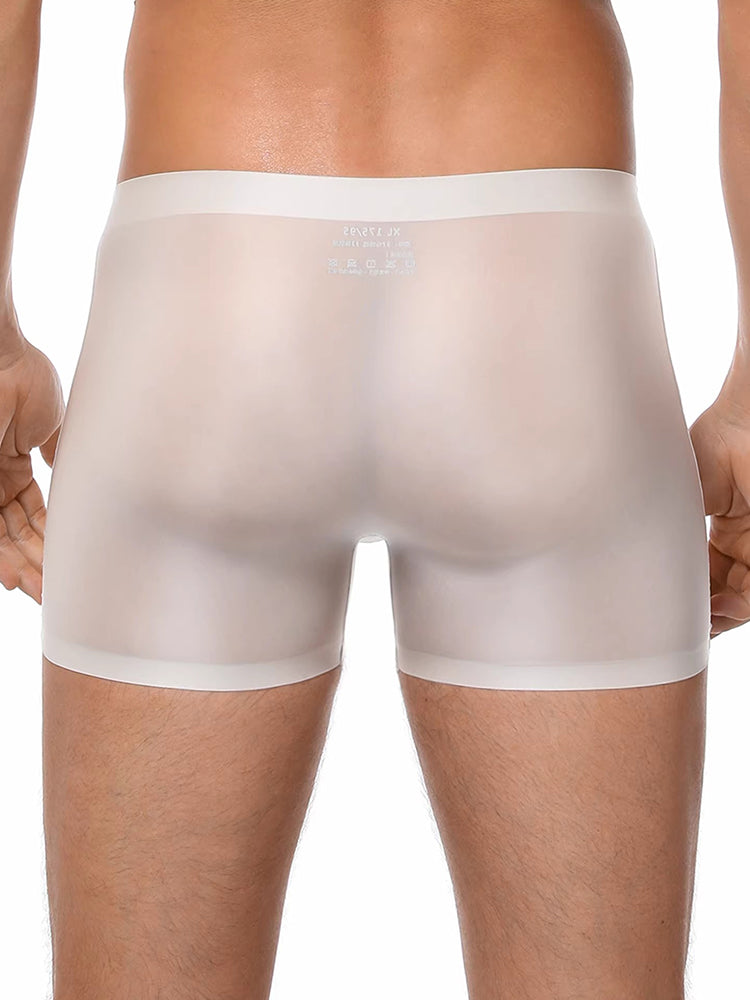 3 Pack Men's Ice Silk Full-Coverage Antibacterial Mid-Rise Boxer Briefs | dmunderwear detail image 4