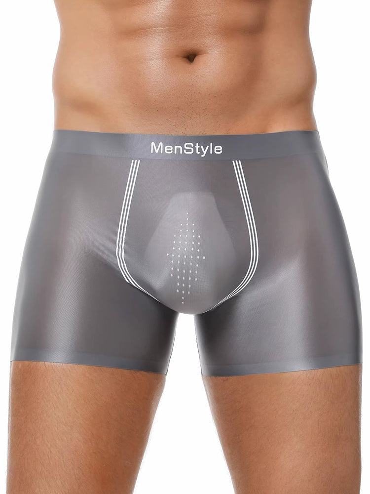 3 Pack Men's Ice Silk Full-Coverage Antibacterial Mid-Rise Boxer Briefs | dmunderwear detail image 6