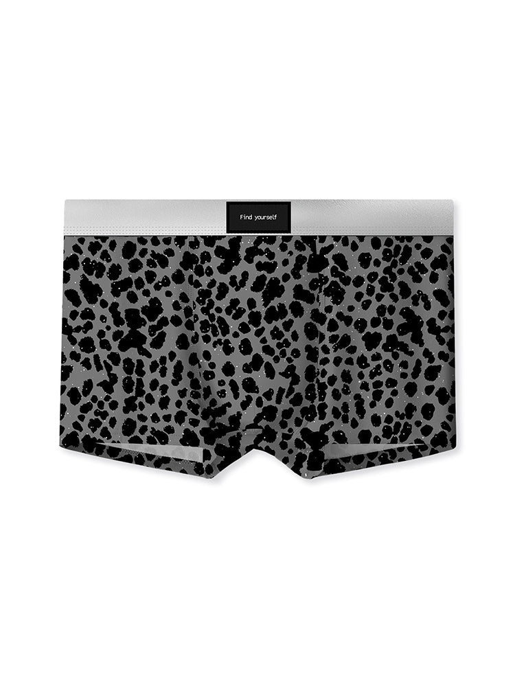 3 Pack Men's Ice Silk Leopard Print Trunks | dmunderwear detail image 12