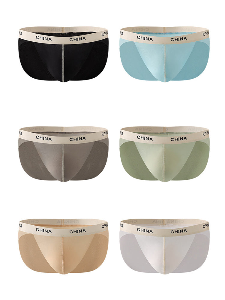 3 Pack Men's Ice Silk Lightweight & Transparent Skin-Feel Solid Color Briefs | dmunderwear detail image 15