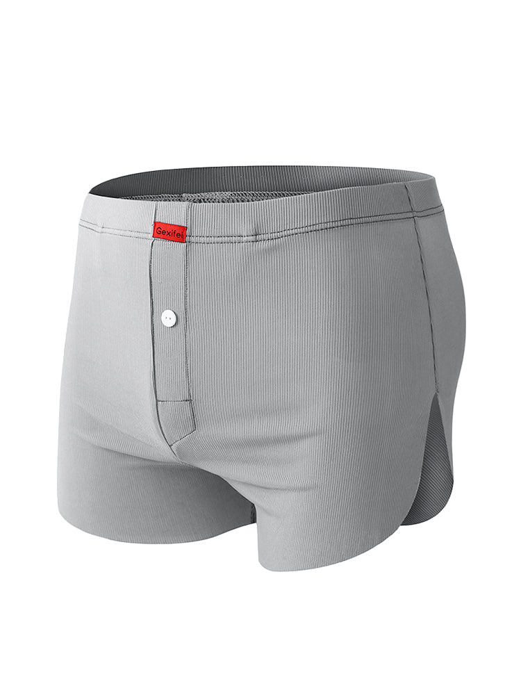 3 Pack Men's Ice Silk Loose-Fit Wide Comfy Waistband Soft Boxer Shorts | dmunderwear detail image 19