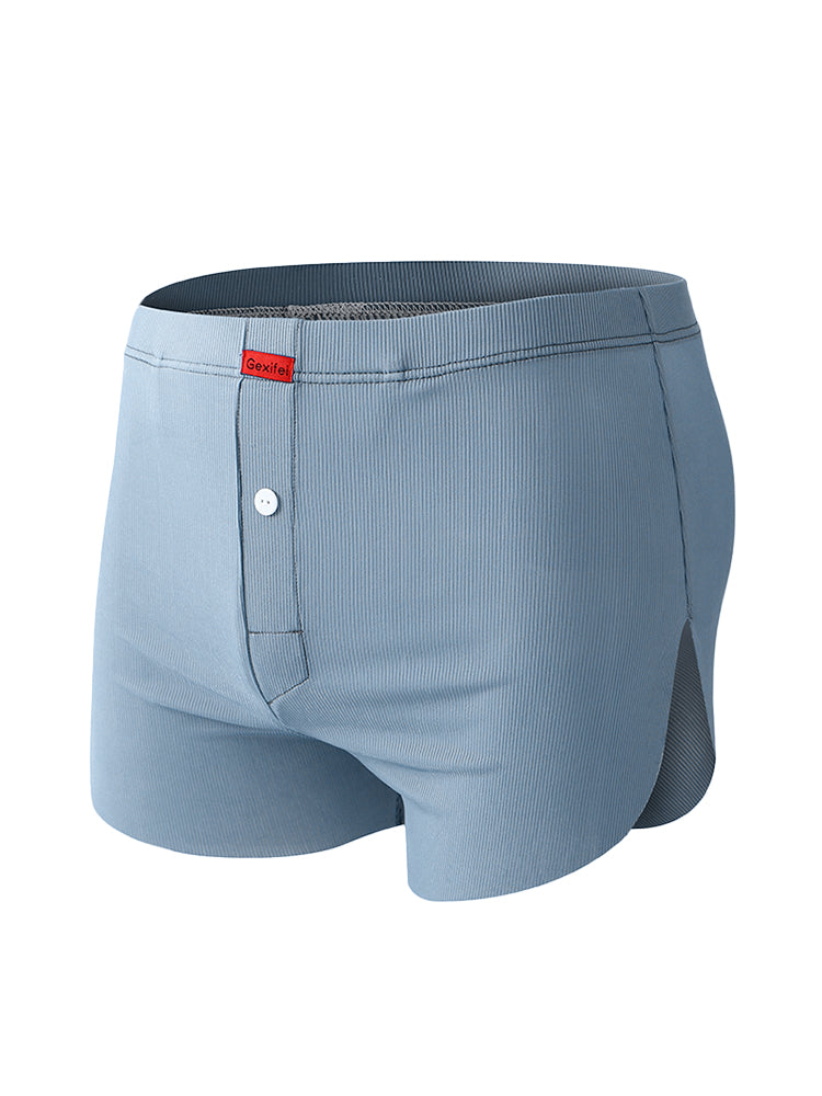 3 Pack Men's Ice Silk Loose-Fit Wide Comfy Waistband Soft Boxer Shorts | dmunderwear detail image 20