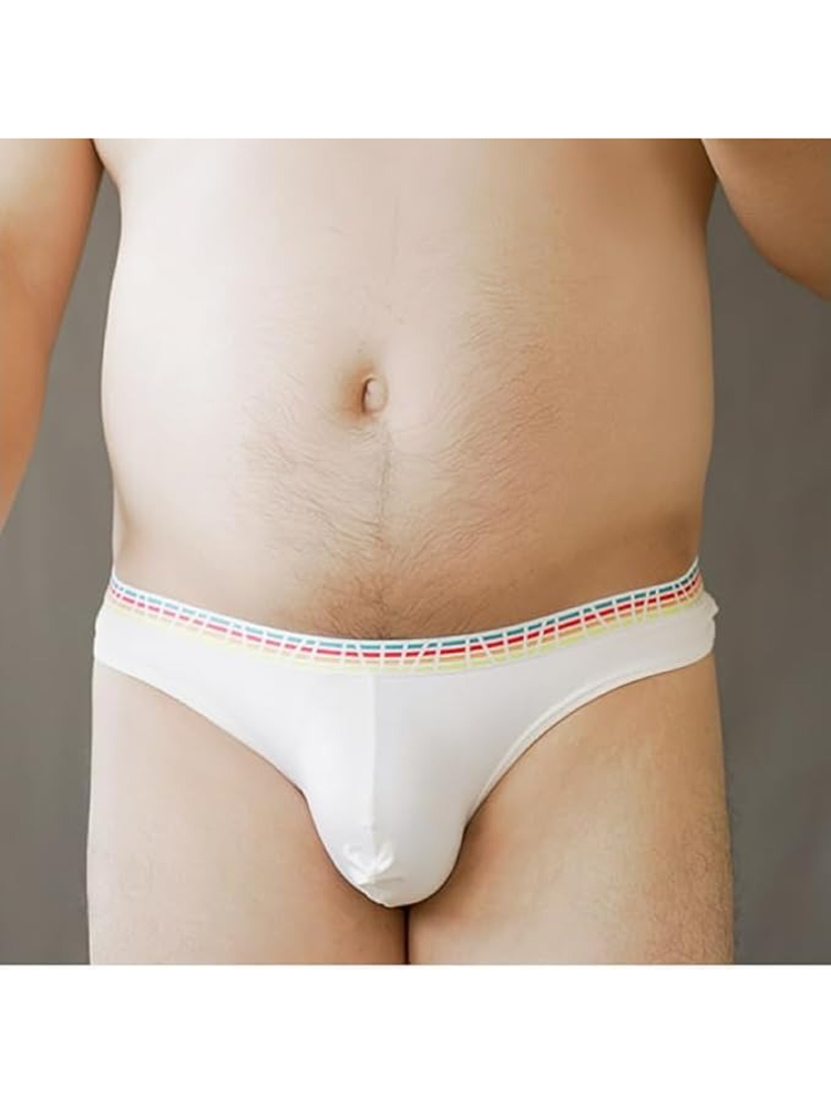 3 Pack Men's Ice Silk Middle-Rise Summer Thongs | dmunderwear detail image 16