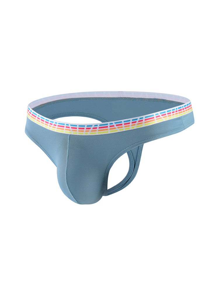 3 Pack Men's Ice Silk Middle-Rise Summer Thongs | dmunderwear detail image 19