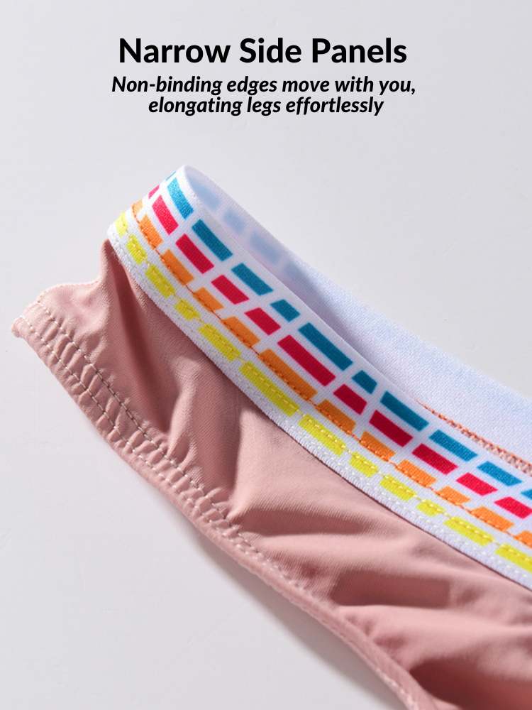 3 Pack Men's Ice Silk Middle-Rise Summer Thongs | dmunderwear detail image 9