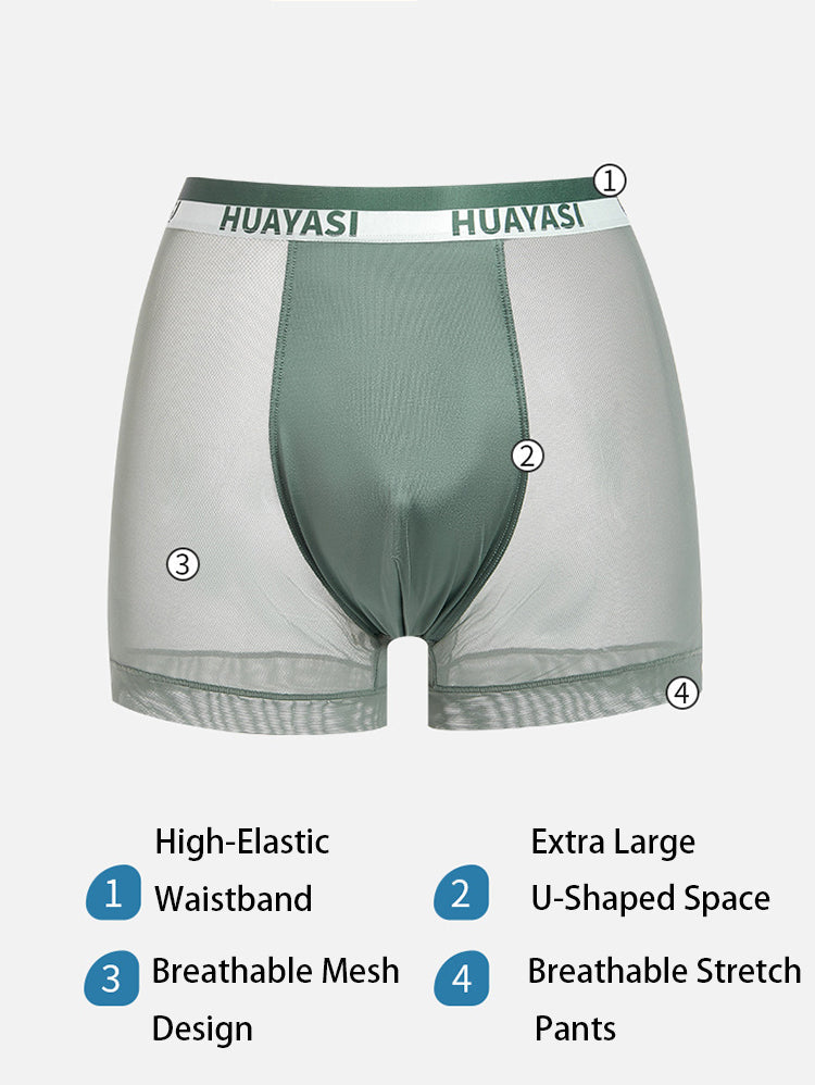 3 Pack Men's Ice Silk Seamless Breathable Quick-Drying Trunks | dmunderwear detail image 10