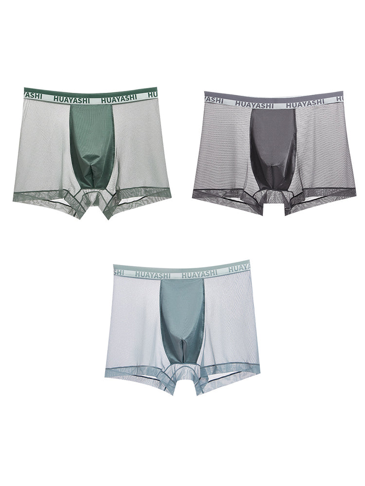 3 Pack Men's Ice Silk Seamless Breathable Quick-Drying Trunks | dmunderwear detail image 2