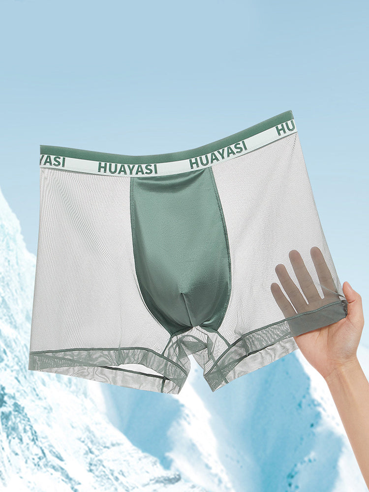 3 Pack Men's Ice Silk Seamless Breathable Quick-Drying Trunks | dmunderwear detail image 3