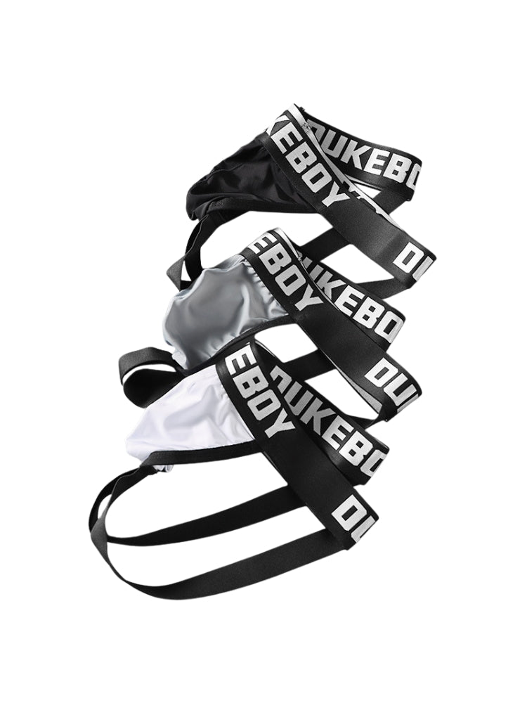 3 Pack Men's Ice Silk Sexy Cheeky & Revealing Jockstraps | dmunderwear detail image 5