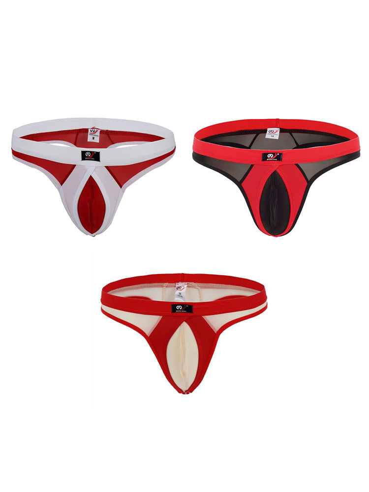 3 Pack Men's Ice Silk Sexy Lightweight Quick-Dry Breathable Thongs | dmunderwear detail image 12