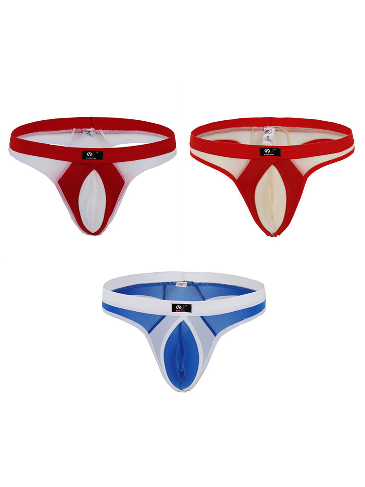 3 Pack Men's Ice Silk Sexy Lightweight Quick-Dry Breathable Thongs | dmunderwear detail image 7