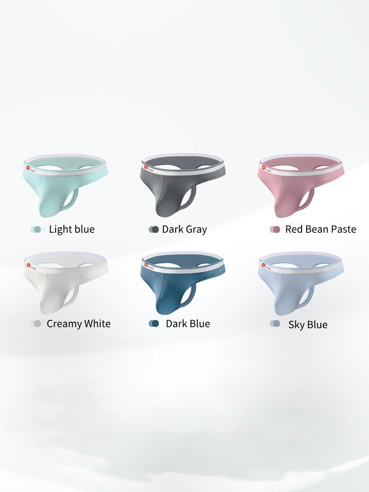 3 Pack Men's Ice Silk Sexy U-Shaped Pouch Kiss Thong | dmunderwear detail image 14