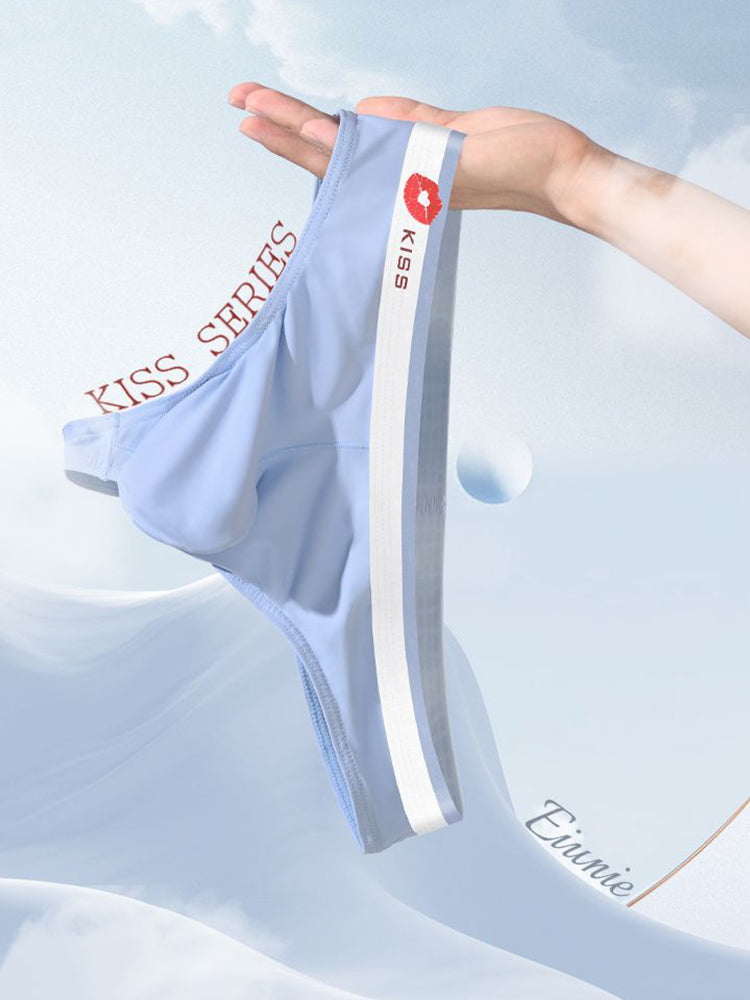 3 Pack Men's Ice Silk Sexy U-Shaped Pouch Kiss Thong | dmunderwear detail image 6