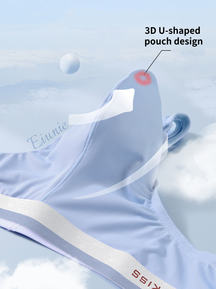 3 Pack Men's Ice Silk Sexy U-Shaped Pouch Kiss Thong | dmunderwear detail image 7