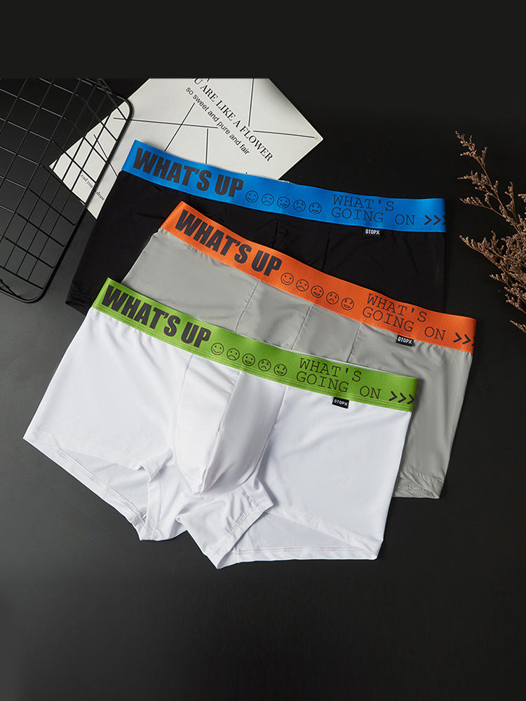 3-pack Men's Ice Silk Solid Color Breathable Briefs | dmunderwear