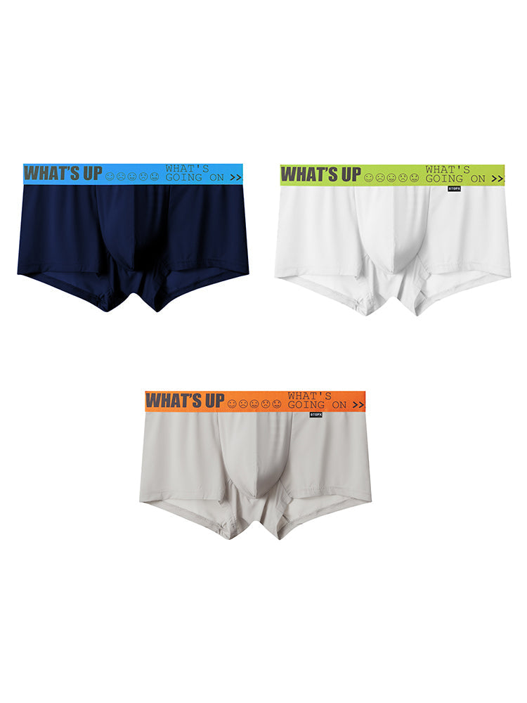 3-pack Men's Ice Silk Solid Color Breathable Briefs | dmunderwear detail image 2