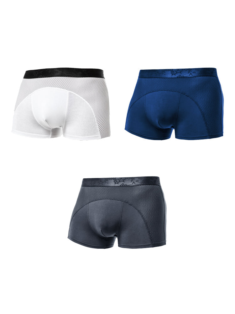 3 Pack Men's Ice Silk Sports Breathable Boxer Briefs | dmunderwear detail image 12