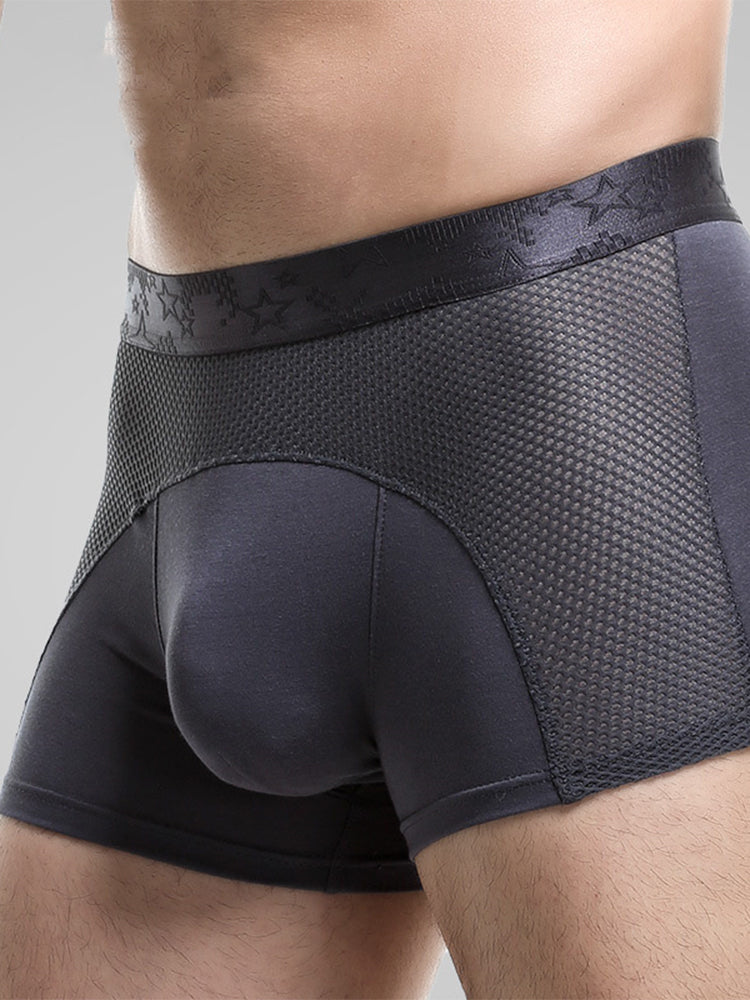 3 Pack Men's Ice Silk Sports Breathable Boxer Briefs | dmunderwear detail image 14
