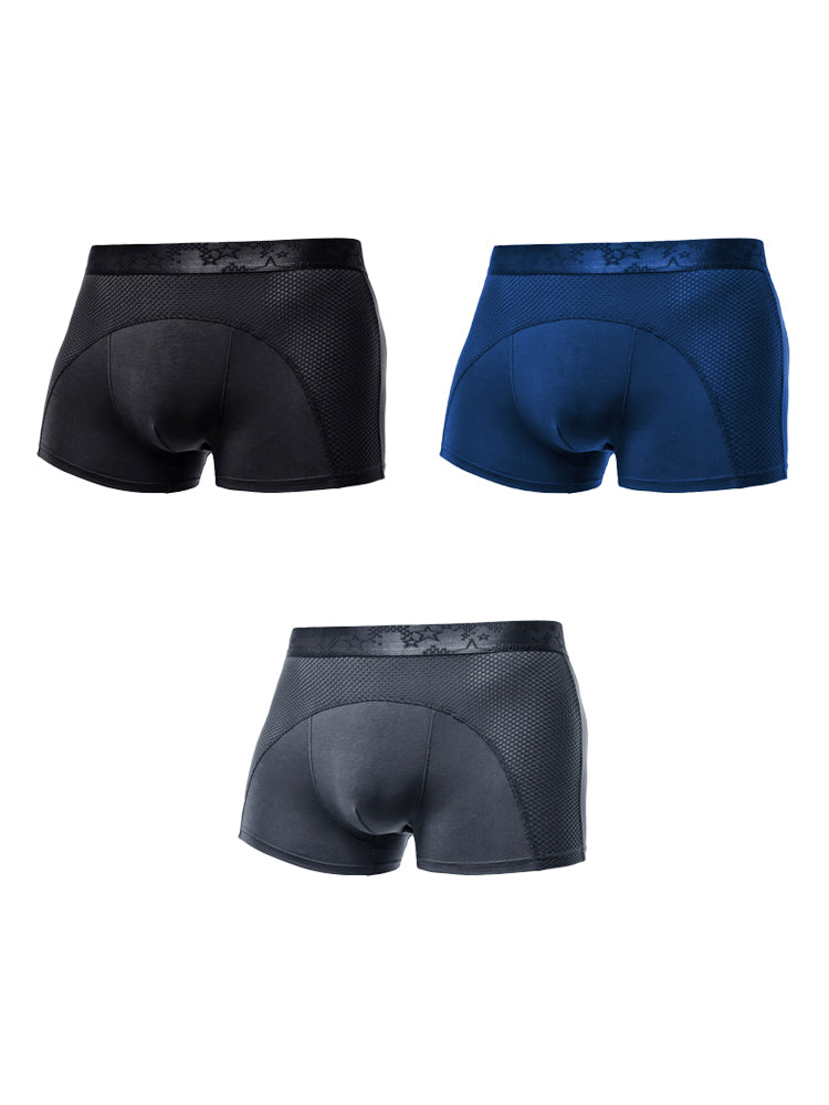 3 Pack Men's Ice Silk Sports Breathable Boxer Briefs | dmunderwear detail image 17