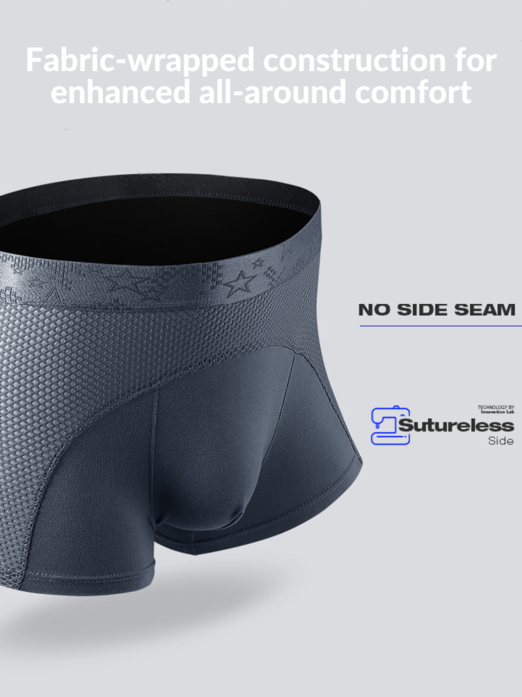 3 Pack Men's Ice Silk Sports Breathable Boxer Briefs | dmunderwear detail image 19