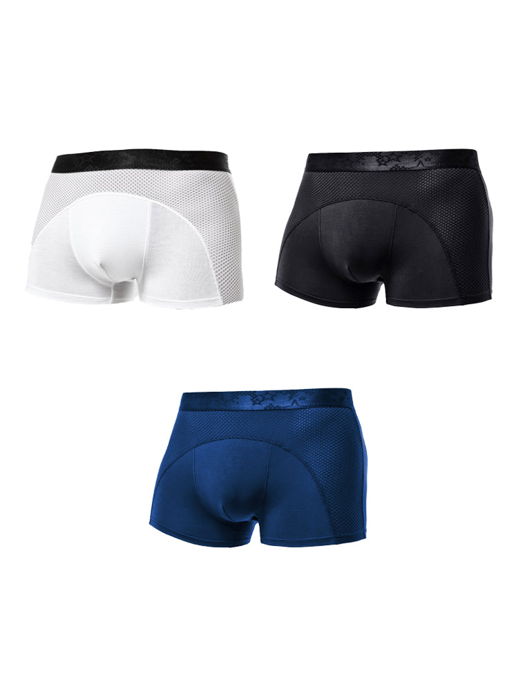 3 Pack Men's Ice Silk Sports Breathable Boxer Briefs | dmunderwear detail image 2