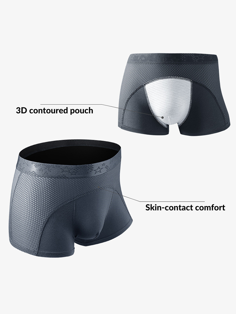 3 Pack Men's Ice Silk Sports Breathable Boxer Briefs | dmunderwear detail image 20