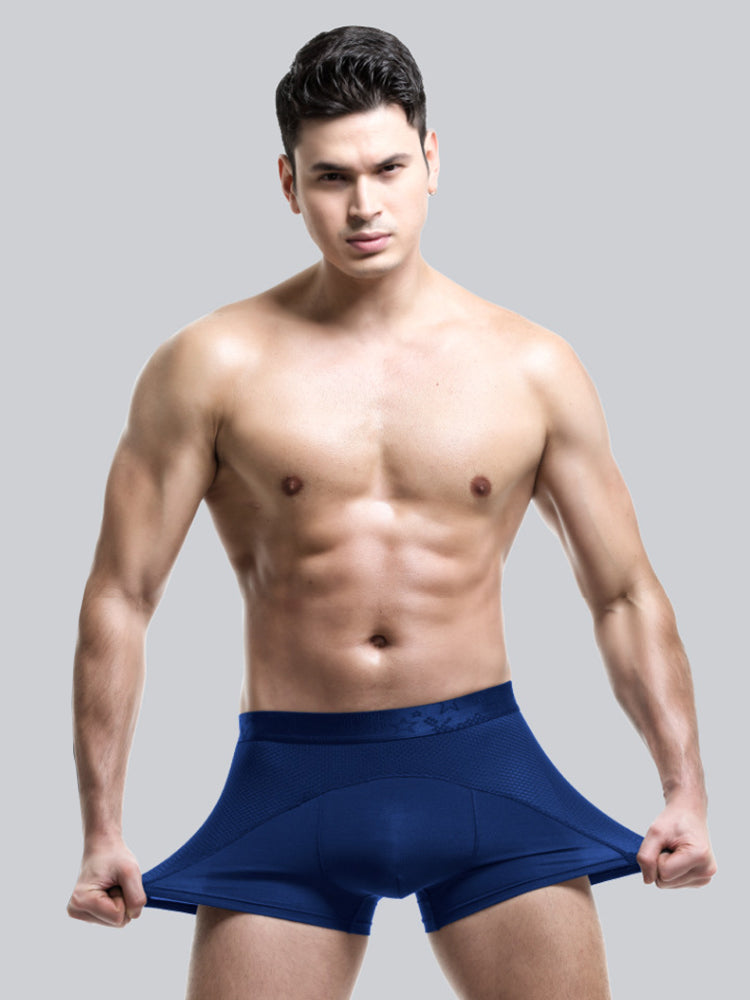 3 Pack Men's Ice Silk Sports Breathable Boxer Briefs | dmunderwear detail image 3