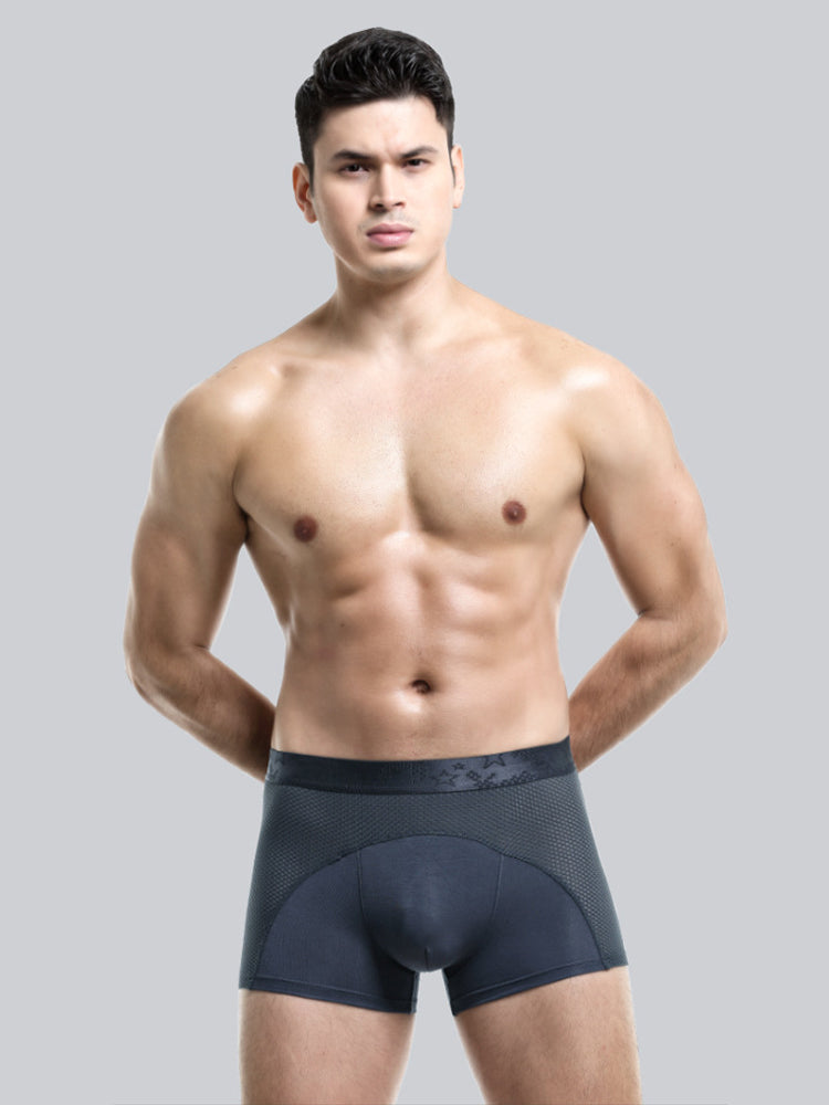 3 Pack Men's Ice Silk Sports Breathable Boxer Briefs | dmunderwear detail image 4