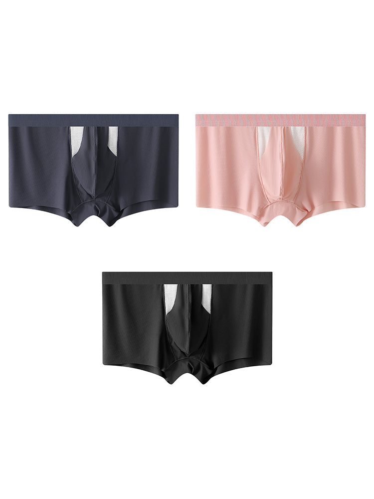 3-Pack Men's Ice Silk Trunks with Bullet-Style Separation and Enlarging Effect | dmunderwear detail image 12