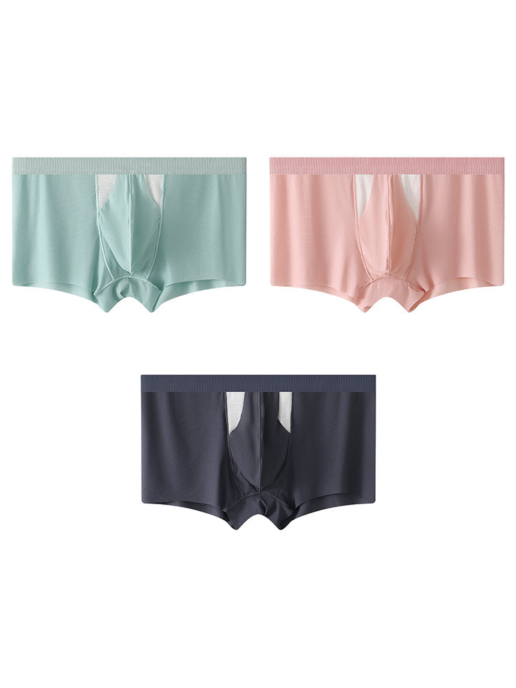 3-Pack Men's Ice Silk Trunks with Bullet-Style Separation and Enlarging Effect | dmunderwear detail image 17