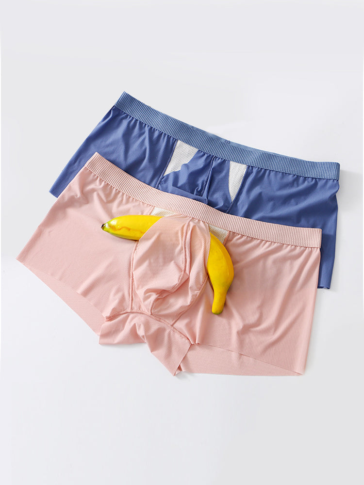 3-Pack Men's Ice Silk Trunks with Bullet-Style Separation and Enlarging Effect | dmunderwear detail image 3