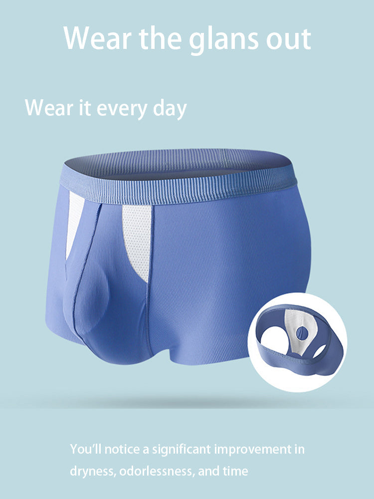 3-Pack Men's Ice Silk Trunks with Bullet-Style Separation and Enlarging Effect | dmunderwear detail image 5