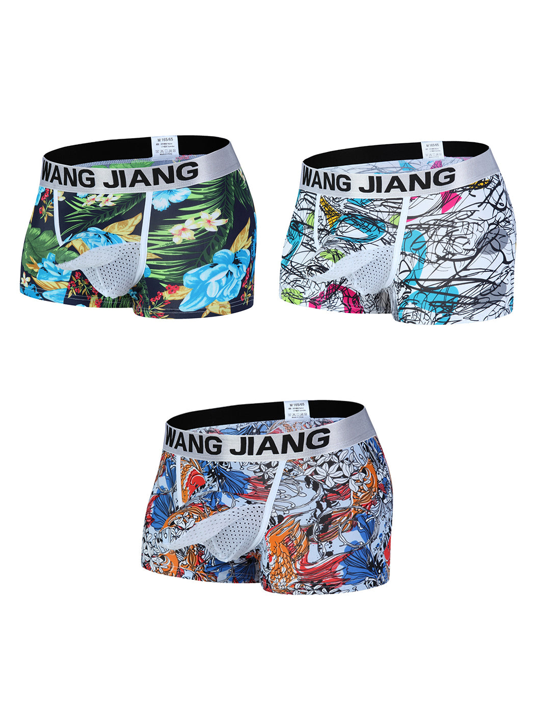3 Pack Men's Ice Silk Trunks with Separated Pouch Design | dmunderwear detail image 14