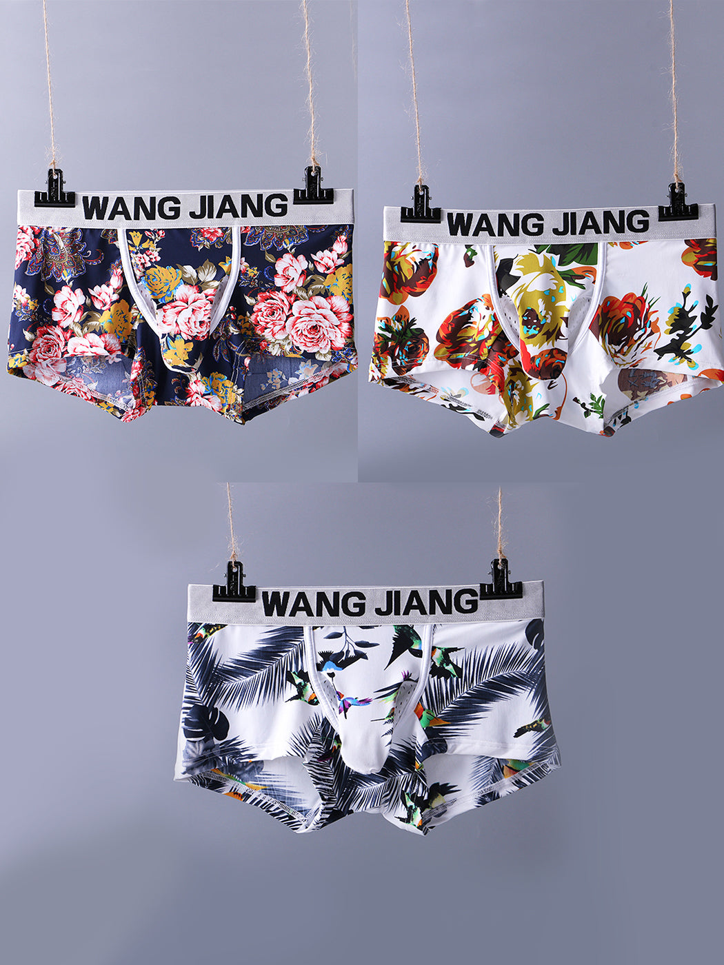 3 Pack Men's Ice Silk Trunks with Separated Pouch Design | dmunderwear detail image 2
