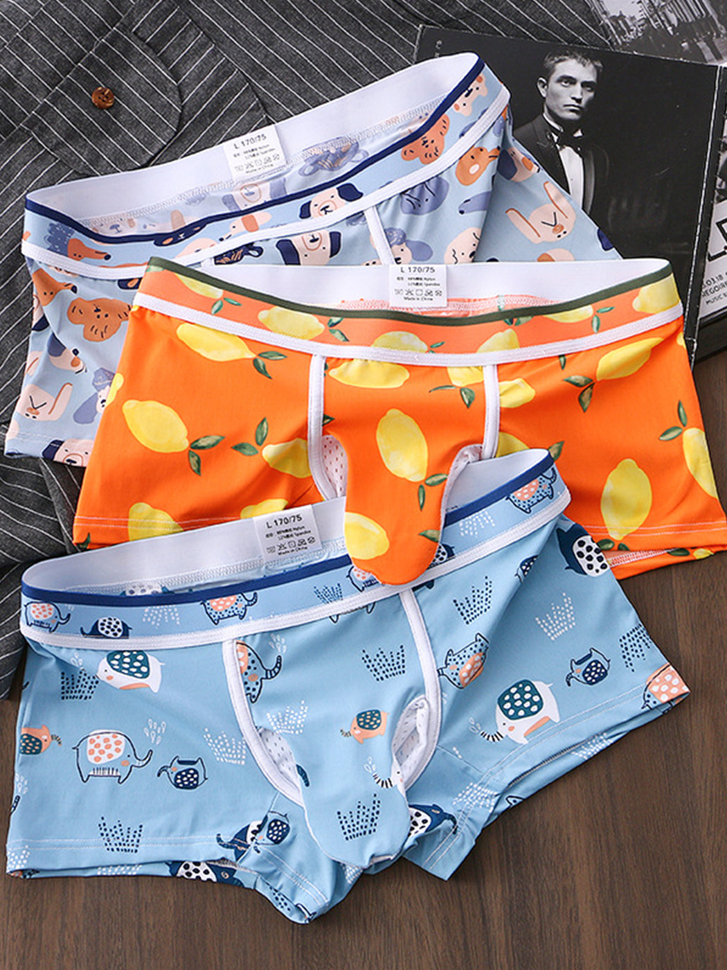 3 Pack Men's Ice Silk Trunks with Separated Pouch Design | dmunderwear detail image 4