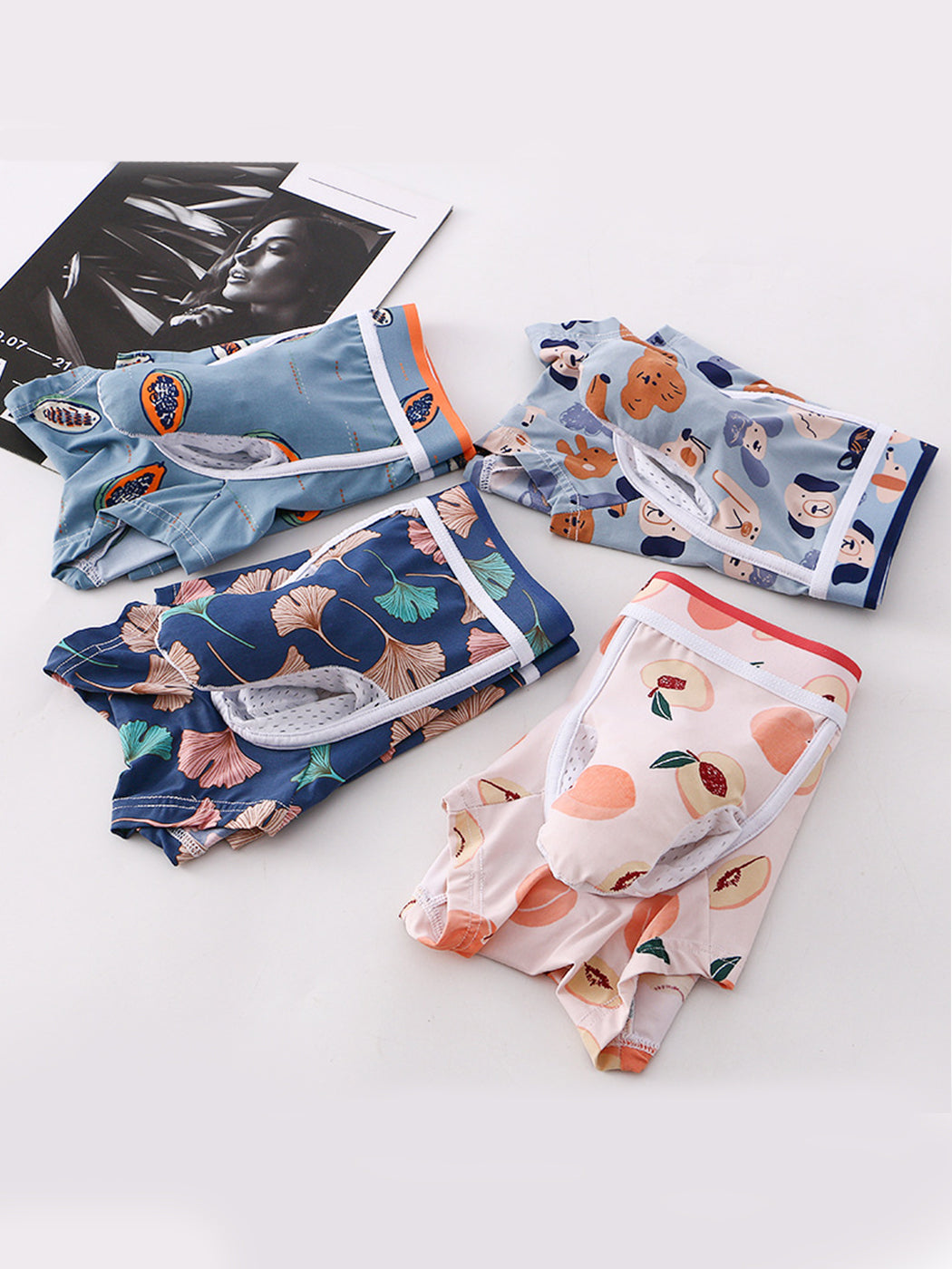 3 Pack Men's Ice Silk Trunks with Separated Pouch Design | dmunderwear detail image 5