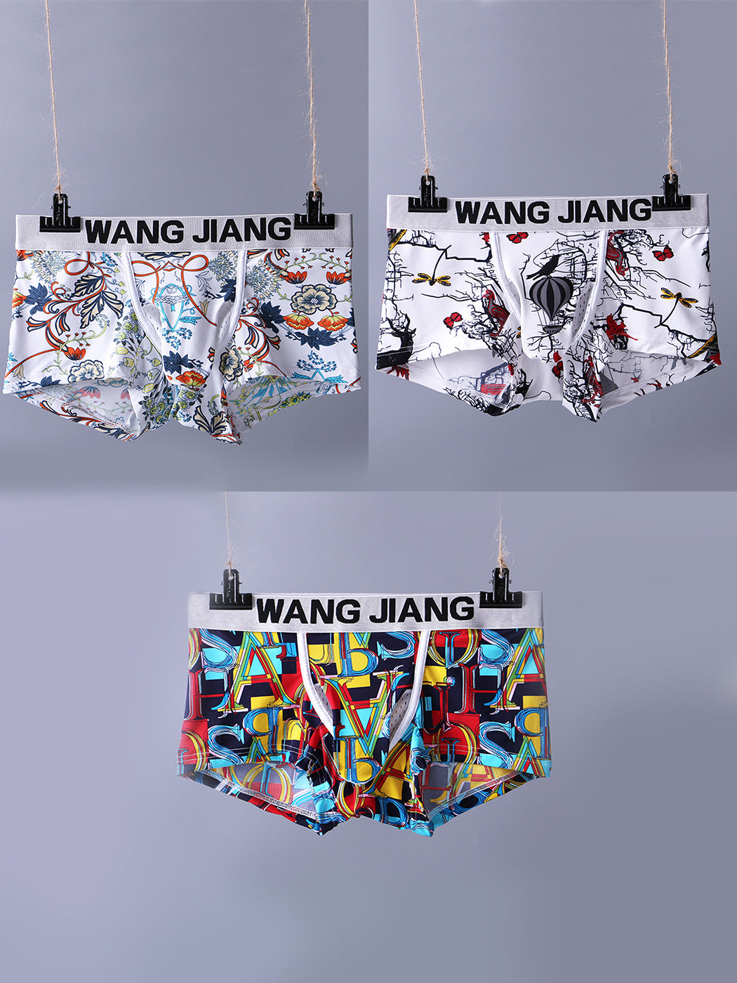 3 Pack Men's Ice Silk Trunks with Separated Pouch Design | dmunderwear detail image 8