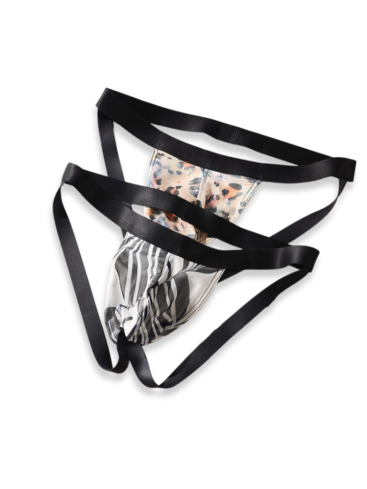 3 Pack Men's Leopard Print Ice Silk Mesh Jockstraps with 3D Pouch Breathable Support | dmunderwear detail image 18
