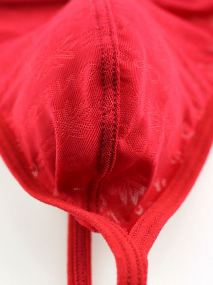 3-pack Men's Lace Obscure Embossed G-String Thong | dmunderwear detail image 5