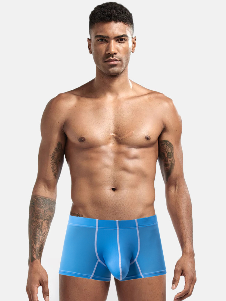 3 Pack Men's Large Pouch Contrast Binding Trunks | dmunderwear
