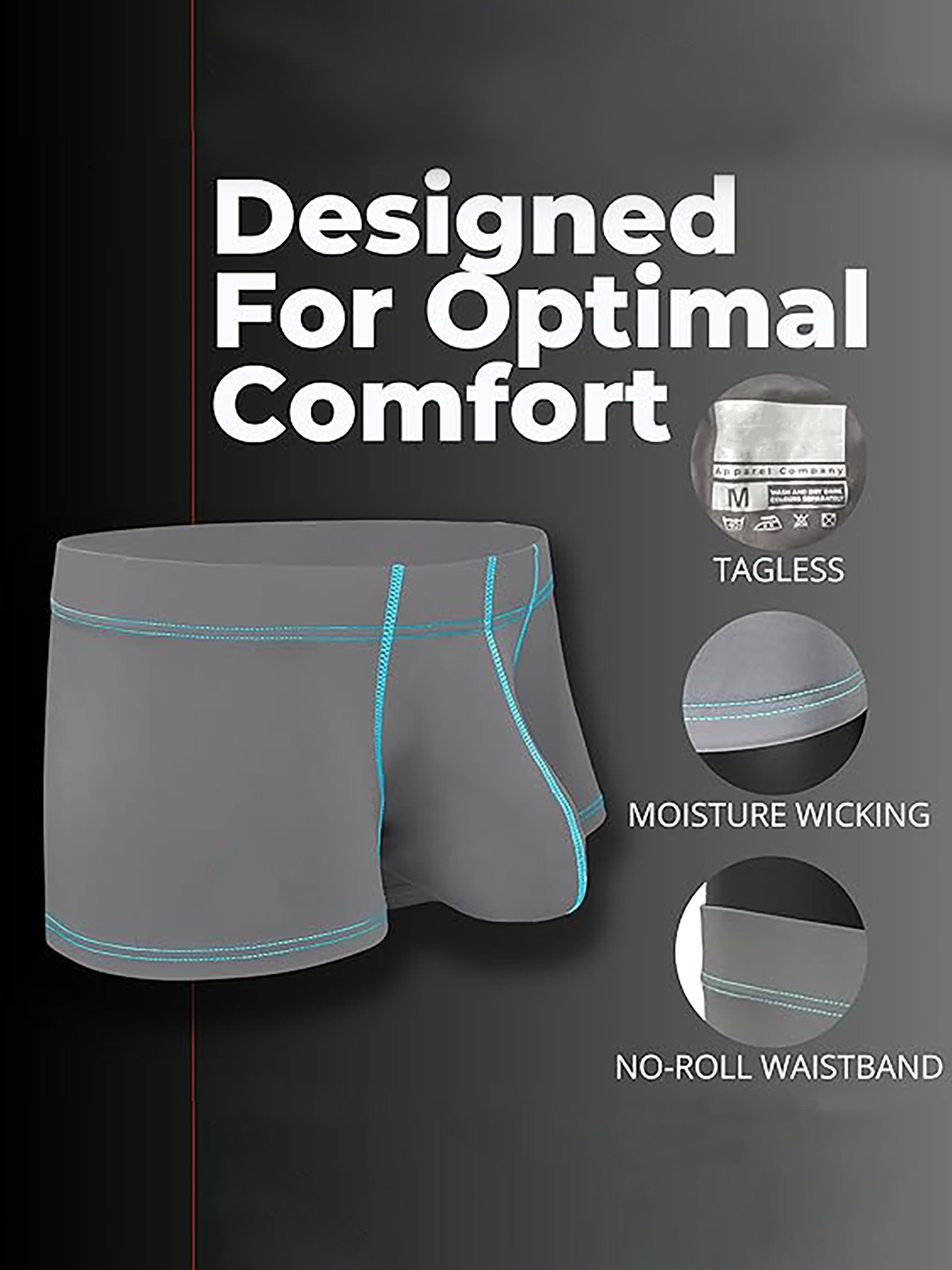 3 Pack Men's Large Pouch Contrast Binding Trunks | dmunderwear detail image 10