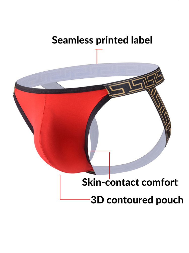 3 Pack Men's Large Pouch Low-Rise Sexy Jockstrap | dmunderwear detail image 10