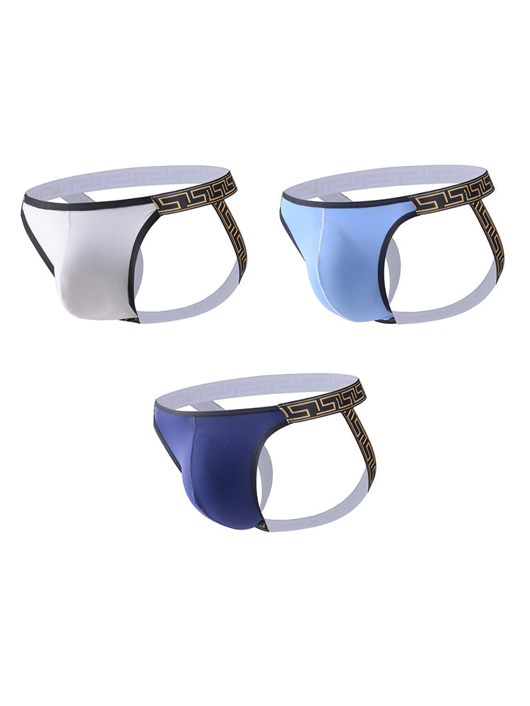3 Pack Men's Large Pouch Low-Rise Sexy Jockstrap | dmunderwear detail image 17