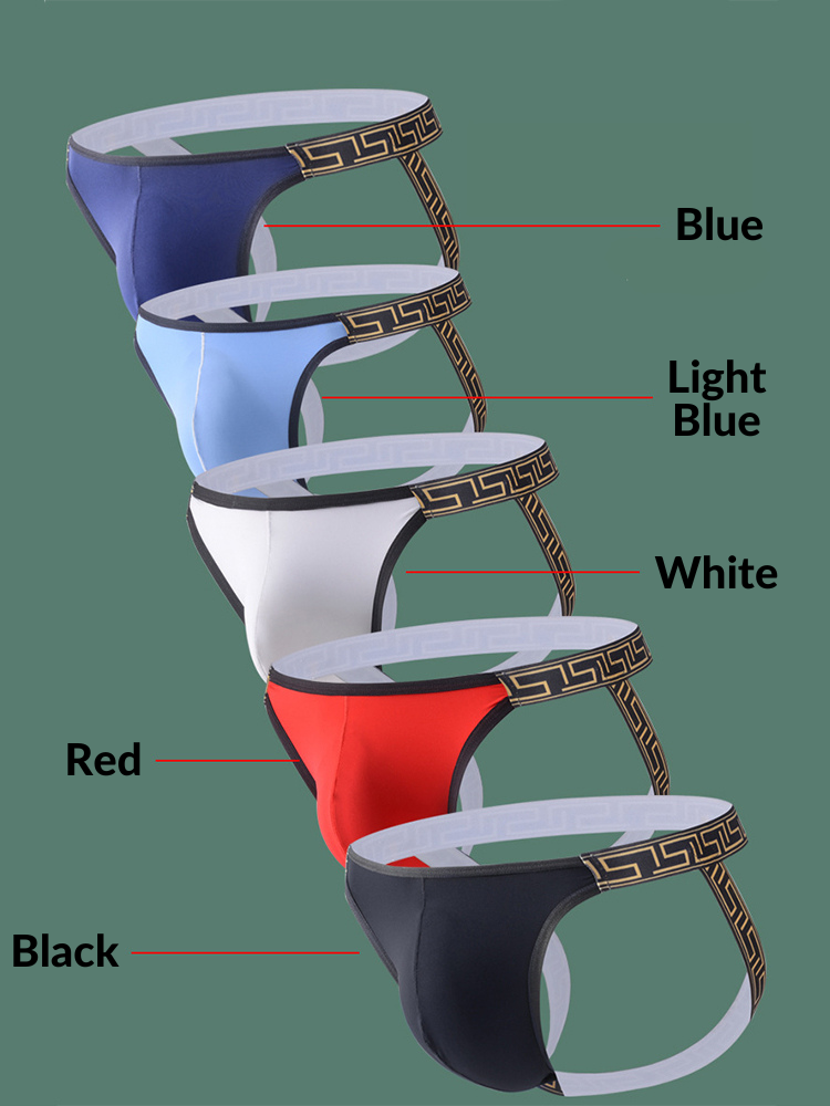 3 Pack Men's Large Pouch Low-Rise Sexy Jockstrap | dmunderwear detail image 9